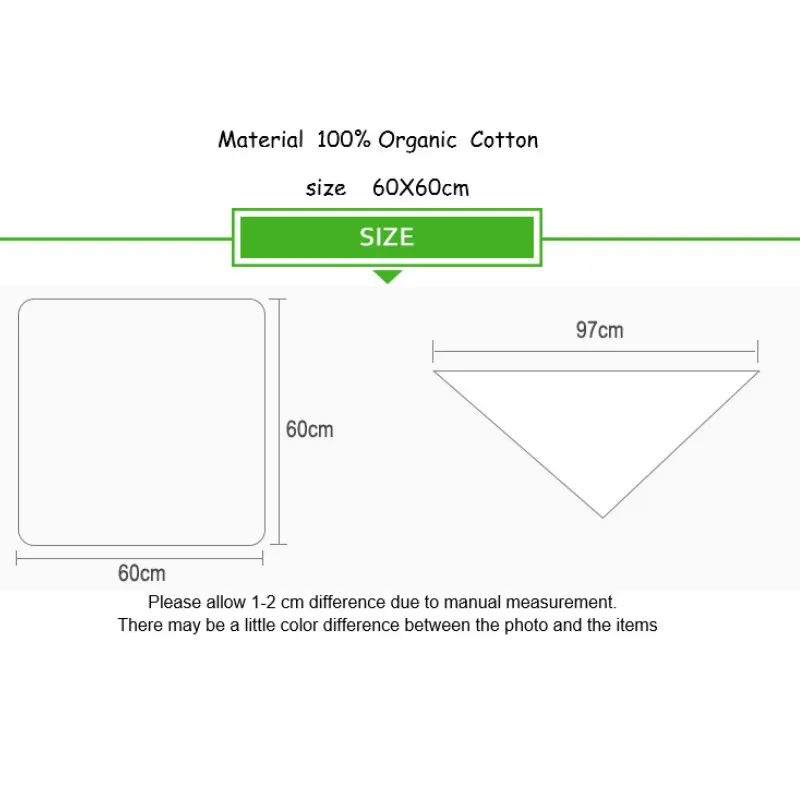 

Newborn Blankets Soft Organic Cotton Baby Swaddle Wrap Feeding Burp Cloth Towel Scarf Baby Bedding Stuff 60x60cm Swaddling