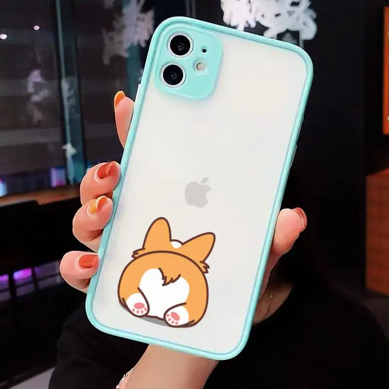 

Cute Corgi Butt Animal Puppy Phone Cases Matte Transparent For iPhone 12 Mini 11 Pro XR XS Max 7 8 Plus
