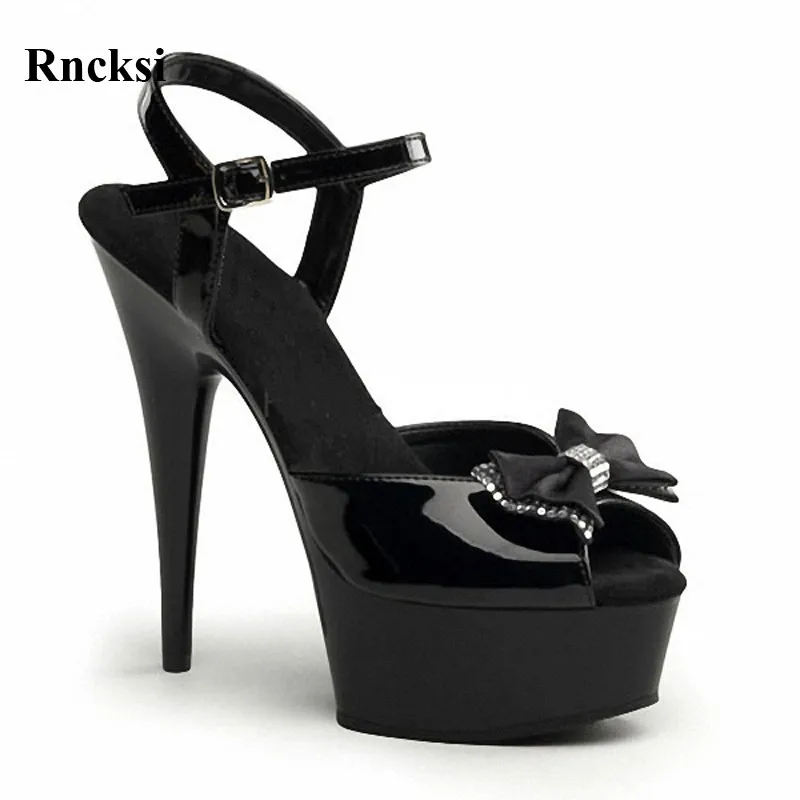 

Rncksi Fashion Women Spring Summer New Fashionable High-heeled Sandals 15 cm High Heels Sexy Wedding Pole Dance Black Sandals