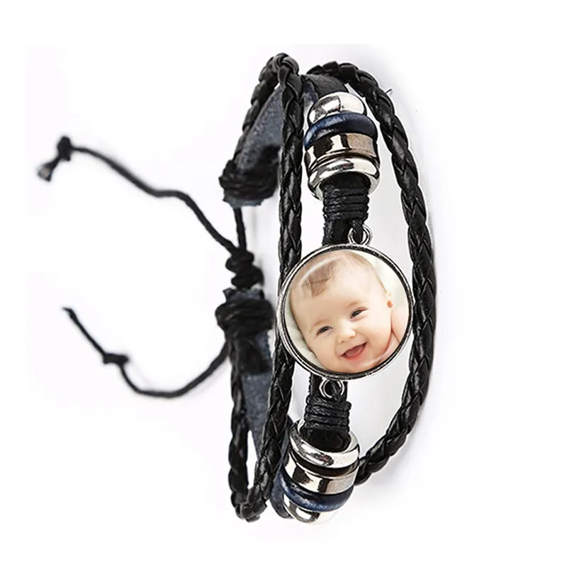 Персонализированный браслет цепочка на заказ фото для мамы папы ребенка дедушки