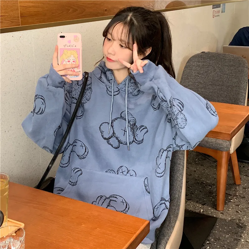 

Sesame Street Ulzzang Sweater Women's Winter Ins Korean Style Loose BF Idle Style Fleece-Lined Thickened Fried Street Salt Coat
