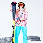 Зимний лыжный костюм для женщин, ветрозащитная Водонепроницаемая Теплая стеганая уличная лыжная куртка для катания на лыжах + штаны, комплекты высокого качества