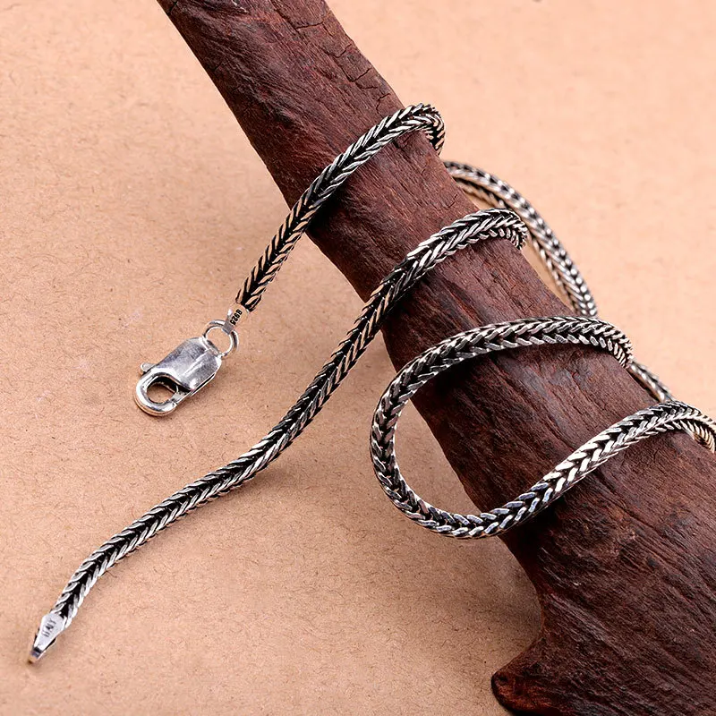 Ожерелья унисекс из тайского серебра 2 5 пробы без подвесок 925 мм|Ожерелья| |