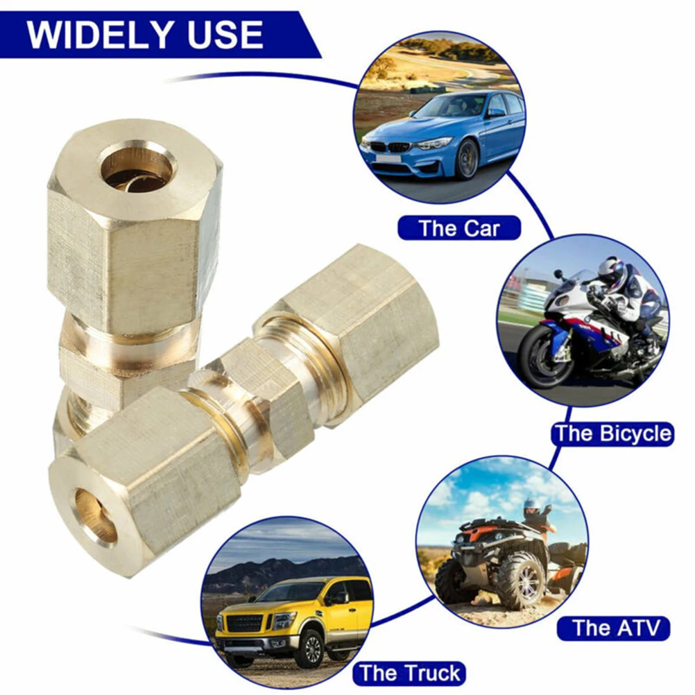 

5PCS Brake Pipe Connector 3/16IN Brass Compressions Fittings Adapter Corrosion Resistant Durable Brake Lines System