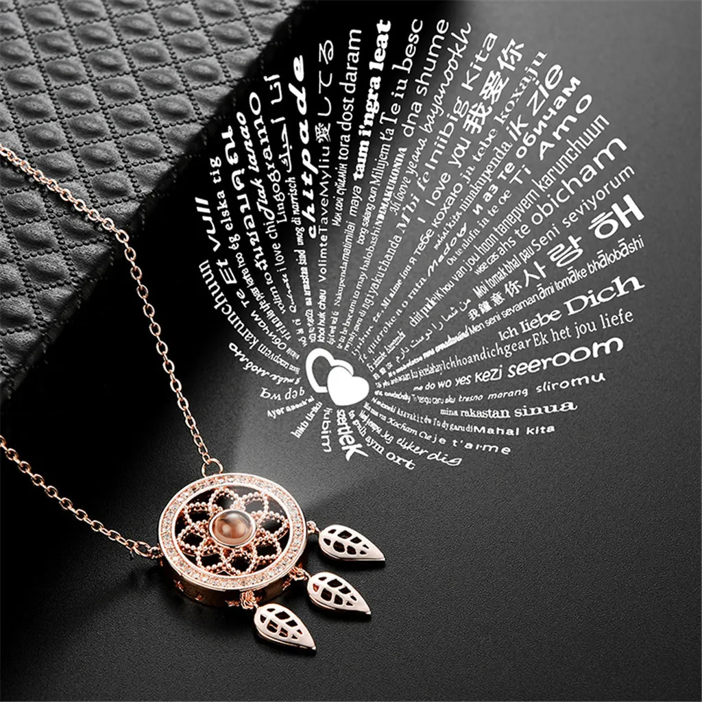 Ожерелье женское богемное ожерелье Ловец снов 100 языков I Love You Подвеска ювелирное