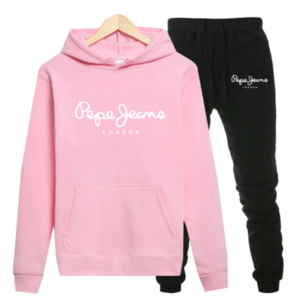 

2021 Tracksuit Women 2 Piece Set Print Hoodies + pants Sportwear Women's Sports Suit Hooded Sweatshirt Set Female Winter Clothes