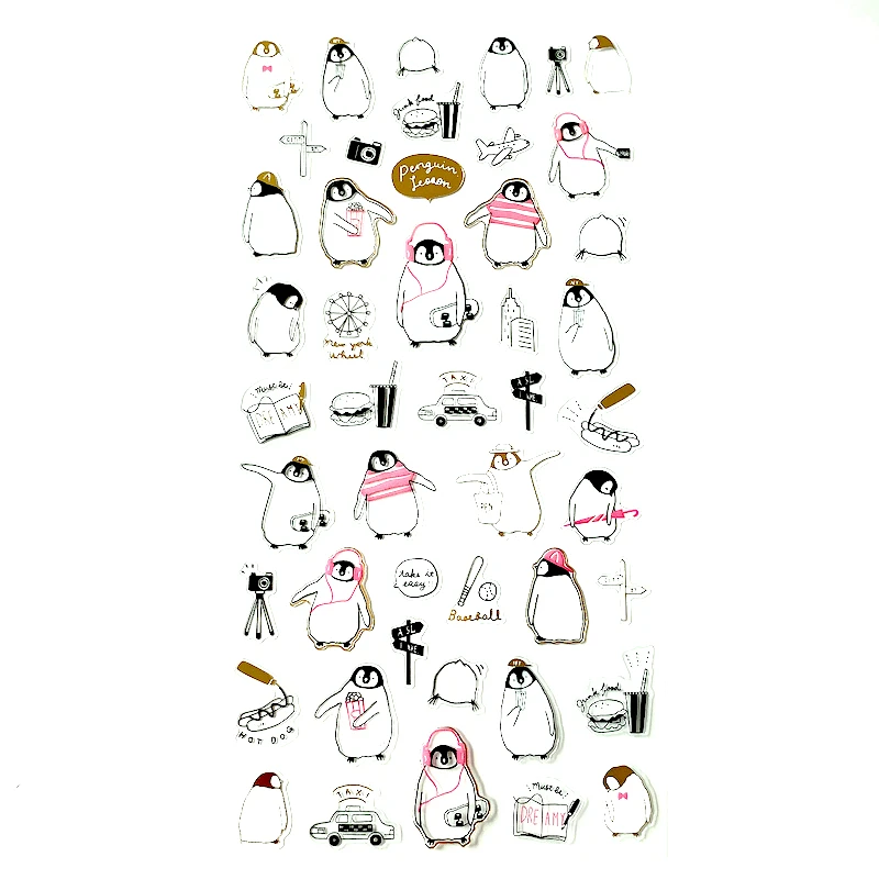 

Kawaii Cute Penguin Sticker Sheet Planner Sticker For Diary Scrapbooking Phone Case Skateboard Mac Decorative Stickers