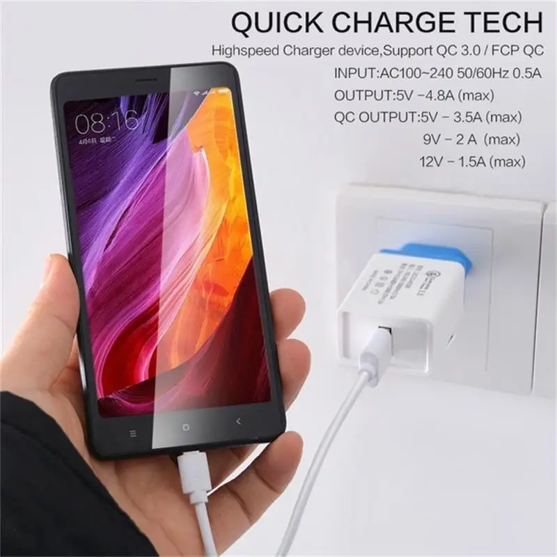 Быстрое зарядное устройство EU/US QC 3 0 4 умное высокоскоростное дорожное настенное