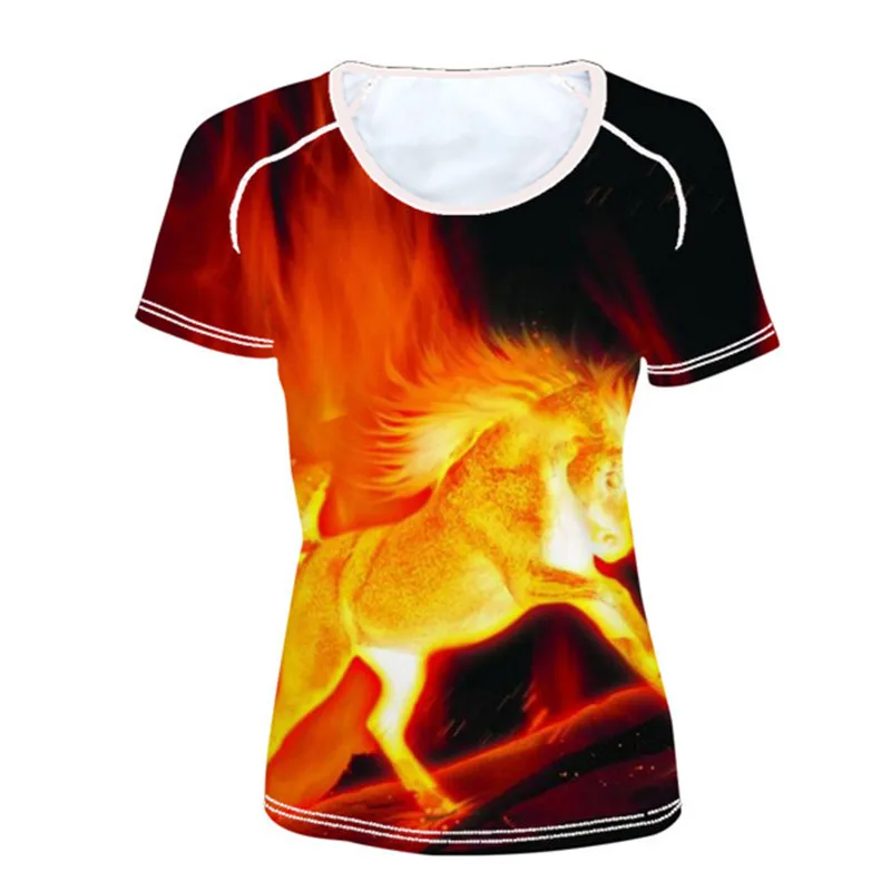 Женские летние футболки FORUDESIGNS с принтом коричневая лошадь женские топы