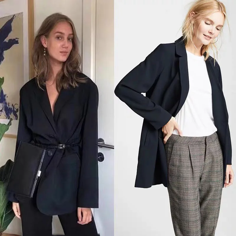 Женский офисный Блейзер Pinkoz Весенняя черная Рабочая куртка для женщин