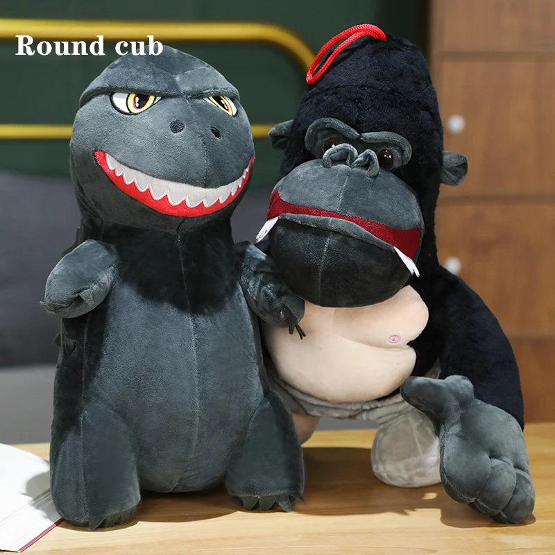 

1PC Animals Plush Toy Cartoon King Kong War Godzilla Soft Stuffed Animal Doll Kawaii King Kong&Godzilla Plushies Gift For Kids