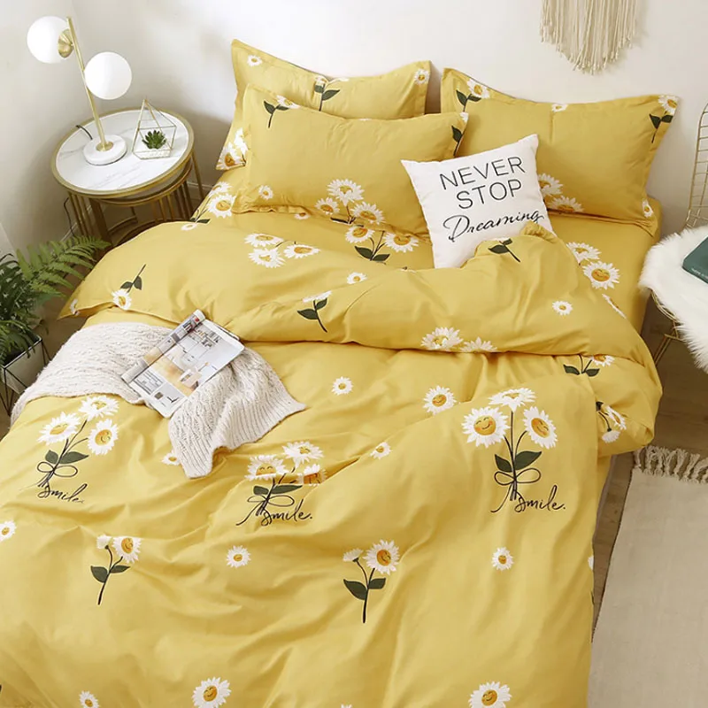 

Home Simple Bedding Sets With Pillowcase Duvet Cover Sets Bed Sheet Sanded Single Double Queen Size Quilt Covers Bedclothes