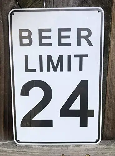 

Toothsome Studios Beer Limit 12" x 8" Tin Funny Traffic Sign Man Cave Decor Garage/Bar/Beer Sign Dorm Room Decor