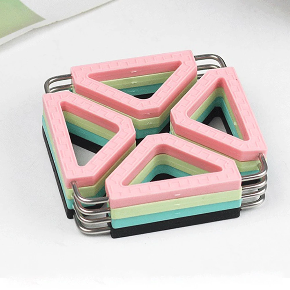 Stainless Steel Kitchen Pot Mat Silicone Folding Anti-scalding Coaster High Temperature Insulation Placemat Household Items | Дом и сад