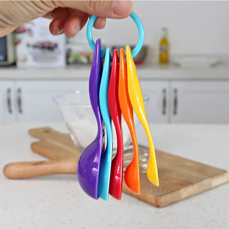 5 шт./компл. Творческий Мерная Ложка силиконовая половник с мерной шкалой для