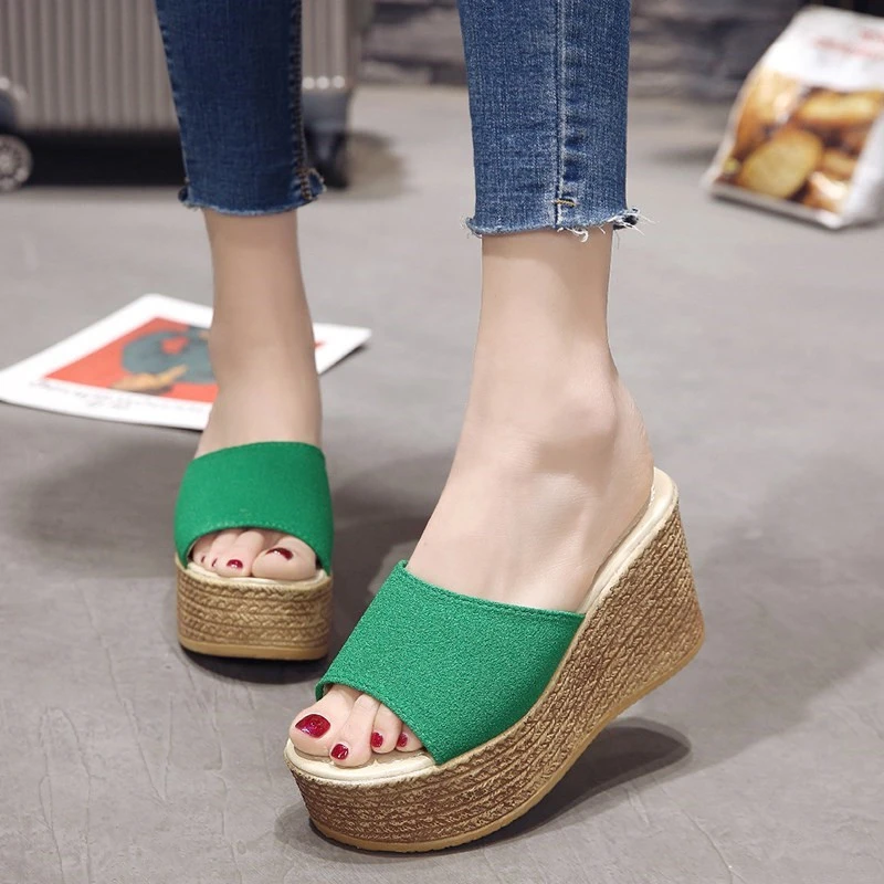 

Platform Wedge Slippers Womens Summer Slippers Casual Outdoor Chuncky Heels Beach Slippers Women Flip Flop Womens Slides Sandal