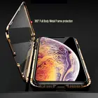 Металлический магнитный адсорбционный чехол для iPhone XS MAX X XR 6S Plus, двухсторонний магнит из закаленного стекла для iPhone 7 8 Plus SE 2020