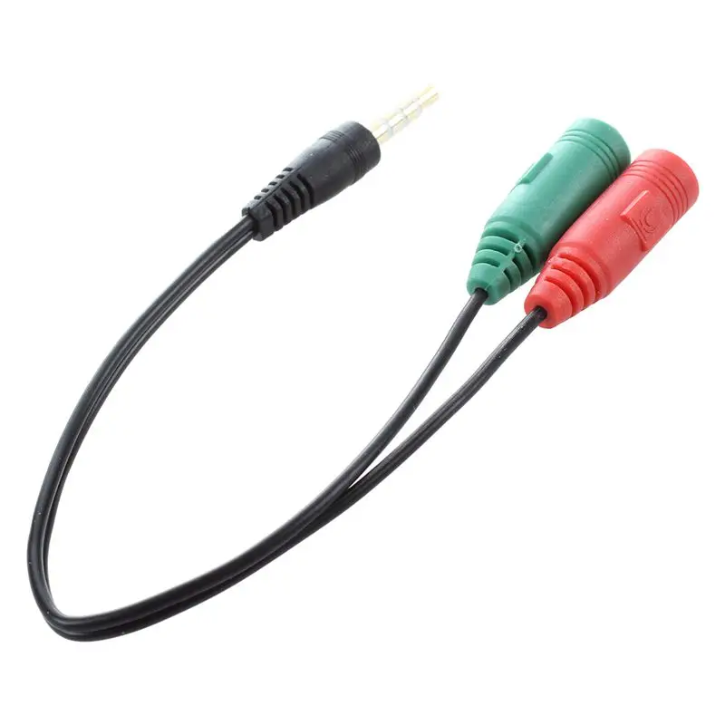 20 см 3 5 мм папа-двойной Женский микрофон аудио кабель-удлинитель видео