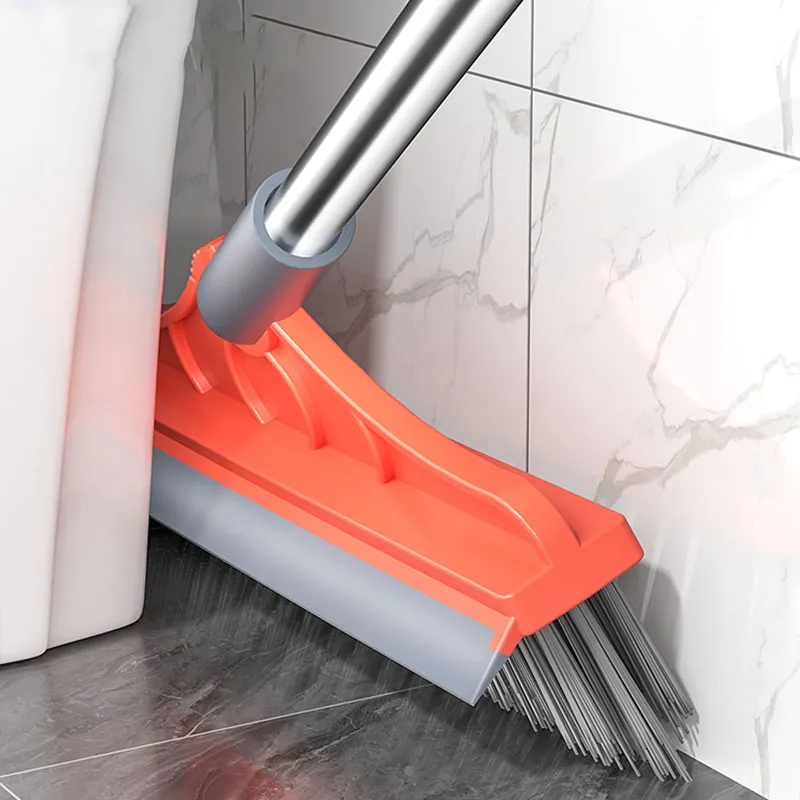 floor brush bathroom accessories pool bathtub window slot gap 120° v type stainless metal long handle bristles tile cleaning free global shipping