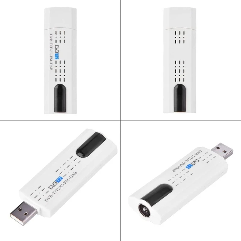 Digital Satellite DVB T2 USB TV Stick Tuner Antenna Input IEC Connector Support DVB-T2/DVB-T/DVB-C/VHF/UHF Band