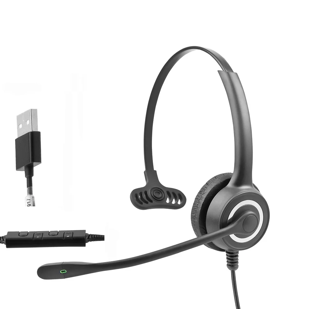 128MP USB моно гарнитура с микрофоном телефон звукопоглощающие наушники офис колл
