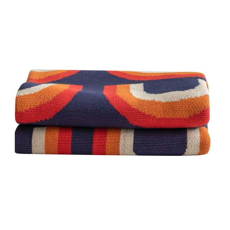 

130x160cm Soft Cozy Thread Blanket Summer Air-conditioning Blanket for Living Room Skin-friendly Sofa Bed Throw Blanket