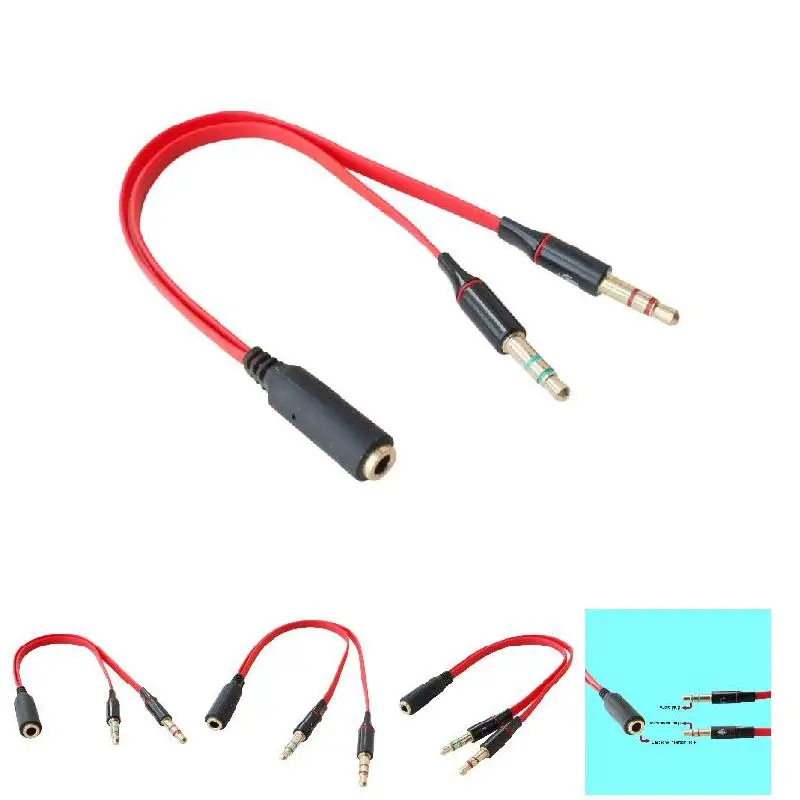 

5pcs/lot 3.5mm Stereo Mini Jack 1 Female to 2 Male Y Splitter Earphone Audio Cable ND998