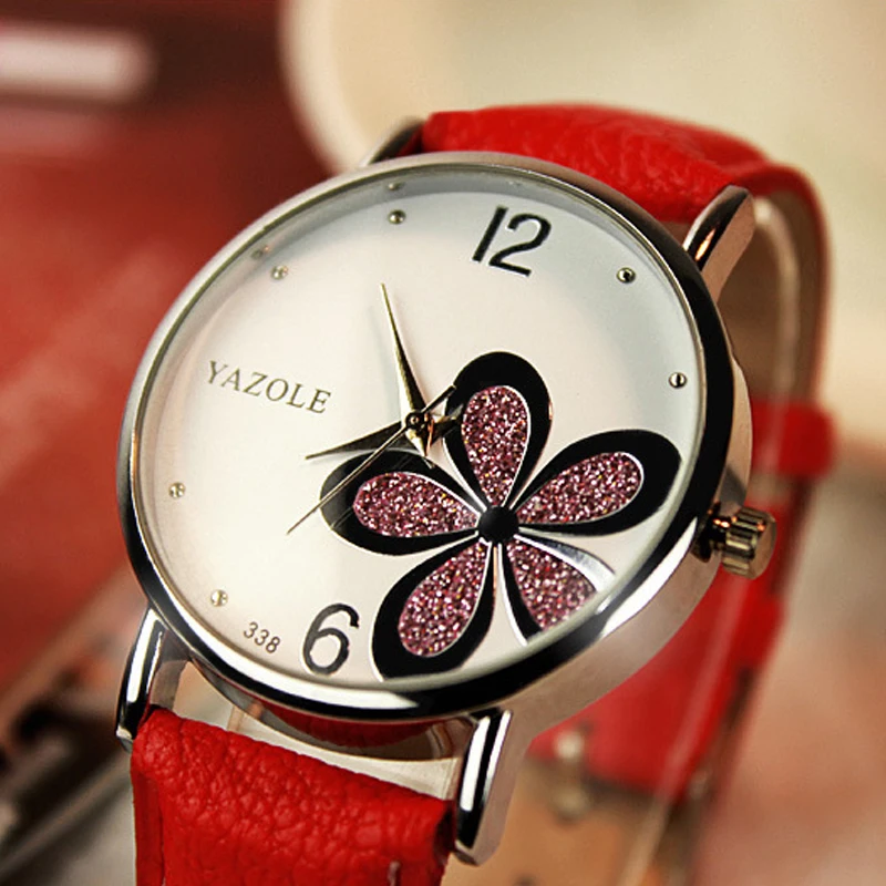 

Watches Women Fashion Leather Strap Flower Female Clock Ladies Quartz Wrist Watch Montre Femme Relogio Feminino