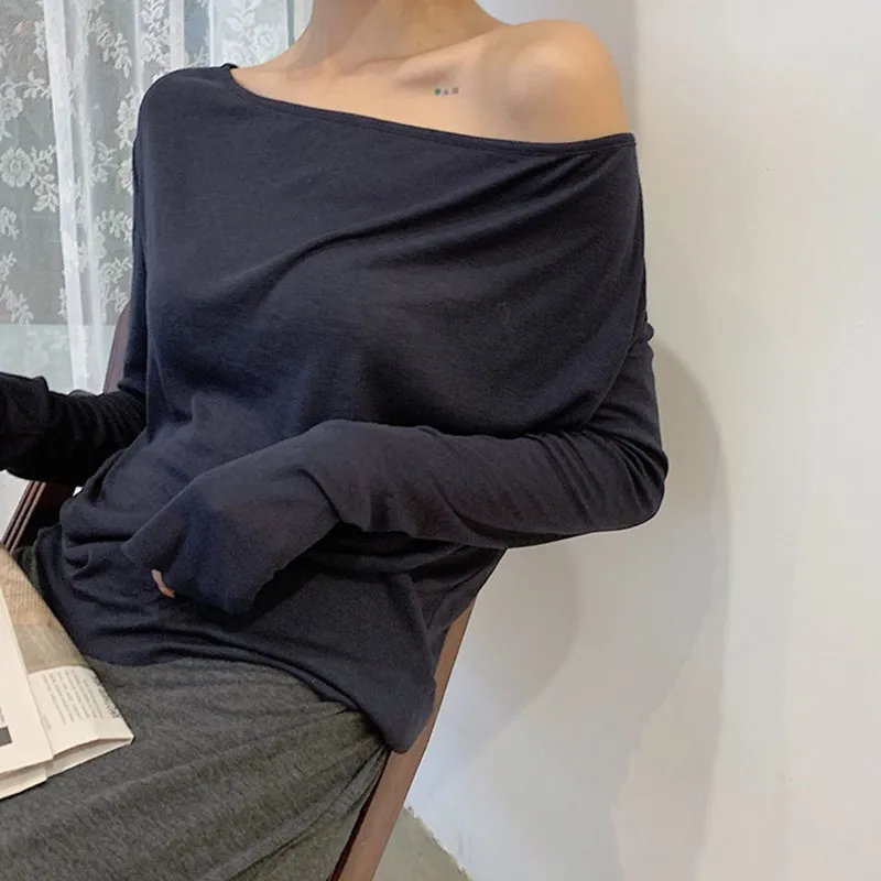

Early Spring Design Sense Niche Loose And Versatile Long-sleeved T-shirt Top