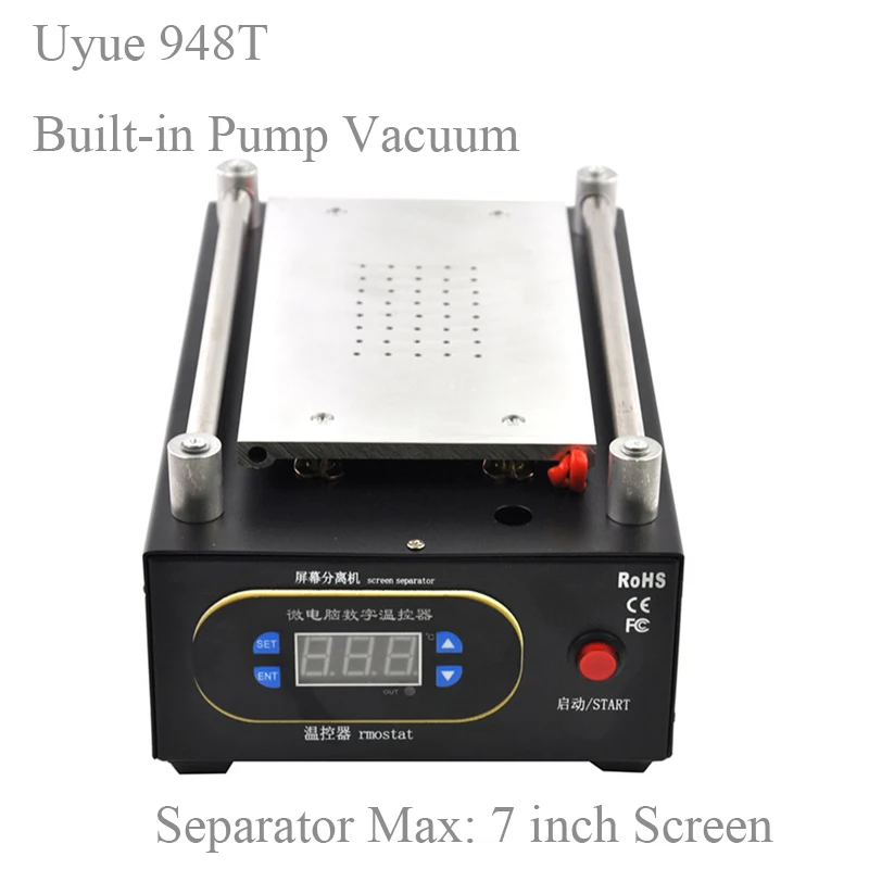 

UYUE 948T мобильный телефон, ремонтная машина, встроенный насос, вакуумный сепаратор для ЖК-экрана макс. 7 дюймов, для экрана телефона
