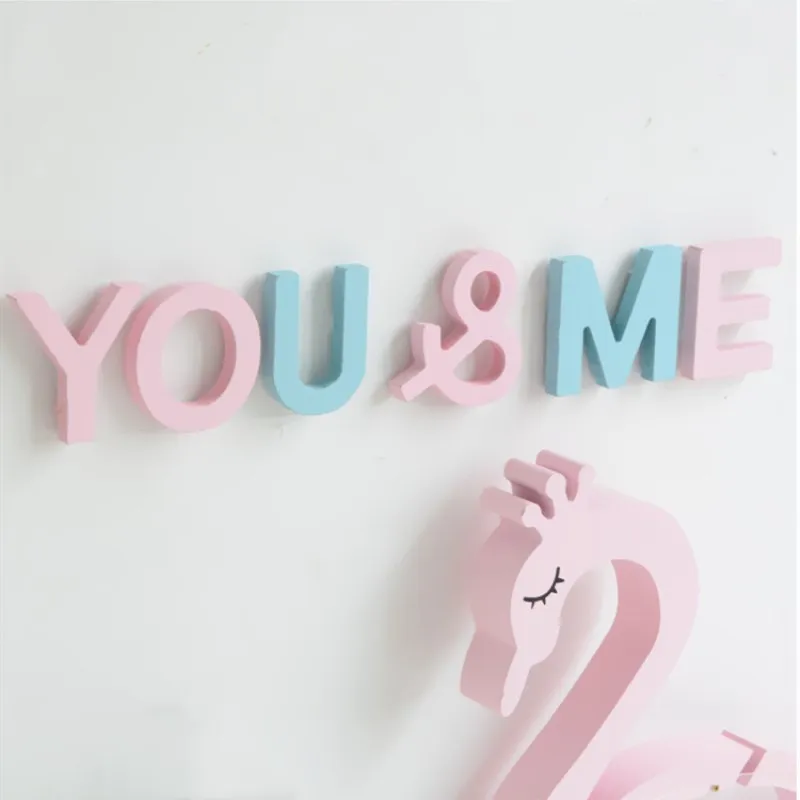 YOU & ME наклейки на стену 3D буквы деревянные украшения Лучшие подарки для девочек