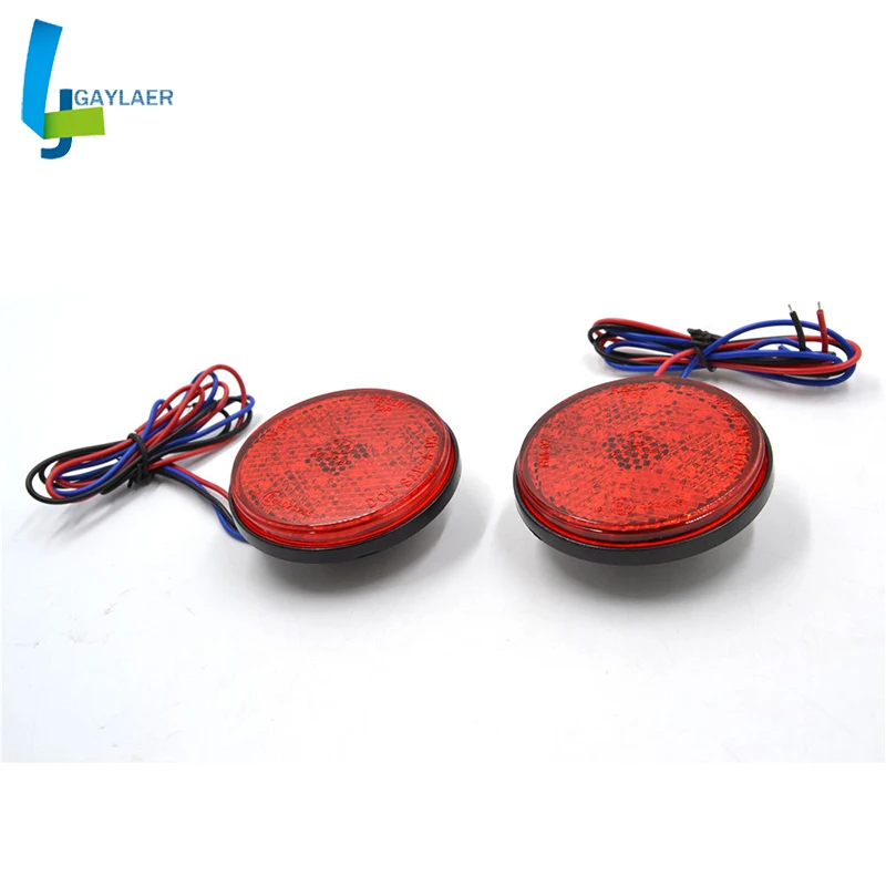 

2pcs 12V Universal LED Motorcycle Round Reflector Tail Brake Turn Signal Light Lamp Bulbs LED Light ATV Tail Light