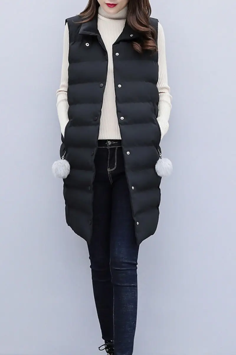 

Plus Size Vest Jacket Women's 2020 Autumn And Winter Fashion Thick Cotton Coat Sleeveless Mid-Length Waistcoat Parka Mujer y849