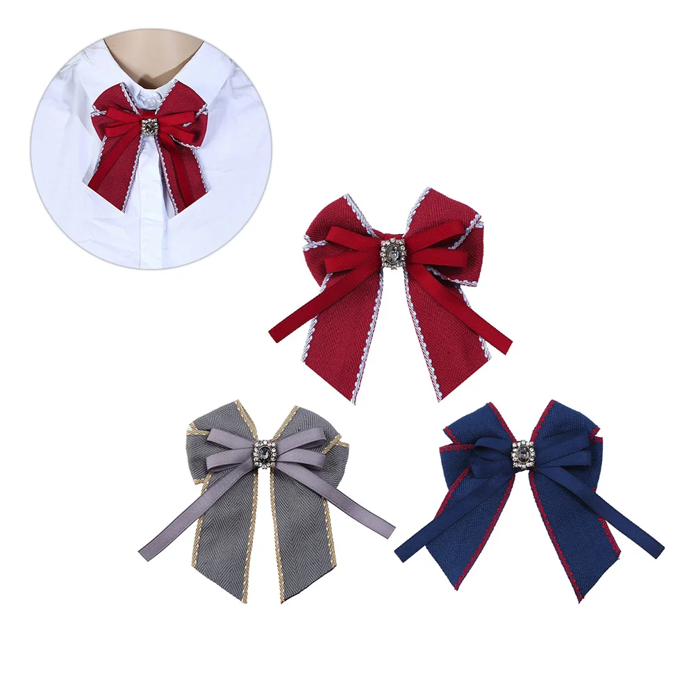 3 шт. тканевая брошь галстук бабочка Алмазная Шипованная форма банта Брошь