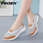 PINSEN 2020 новые женские летние туфли из натуральной кожи, слипоны, Женские Дышащие повседневные лоферы, женские мокасины