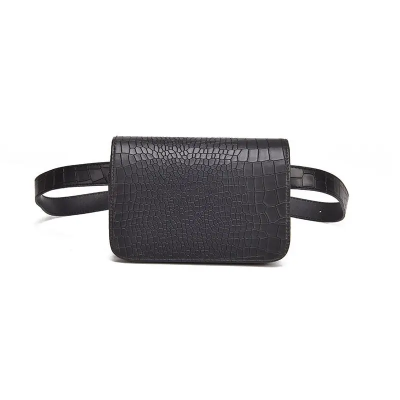 Black Waist Bag Винтажная поясная сумка для женщин из кожи аллигатора, поясная сумка, сумка для телефона, нагрудная сумка, ремень унисекс, сумка через плечо, кошелек - Цвет: Black Waist Bag