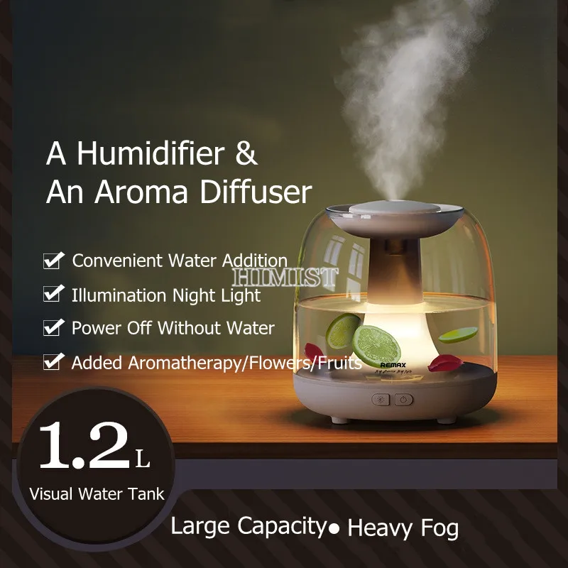 

1.2L Large Capacity Essential Aroma Oil Diffuser Air Humidifier Rechargeable 2000mAh Battery Mist Maker LED Light for Home