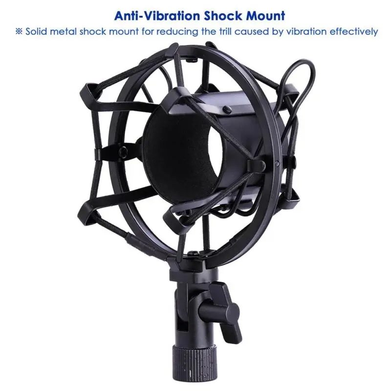 

Condenser Microphone Kit Studio Recording Pro Filter Boom Arm Stand Shock Mount