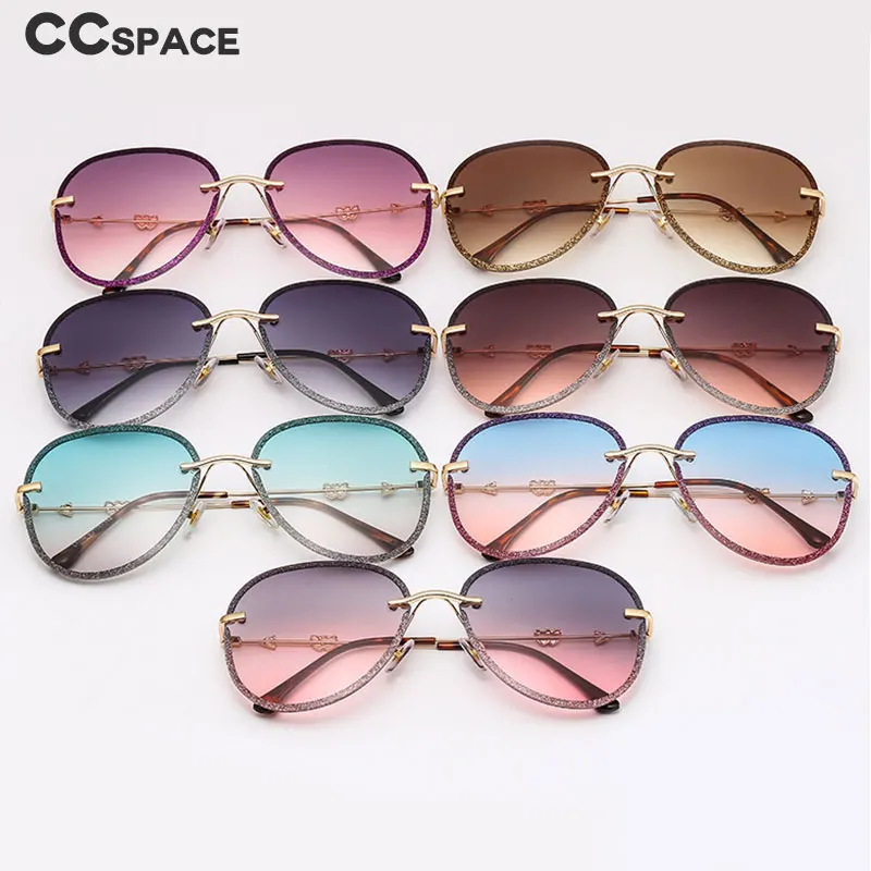 46362 круглые роскошные женские солнцезащитные очки без оправы бесплатная