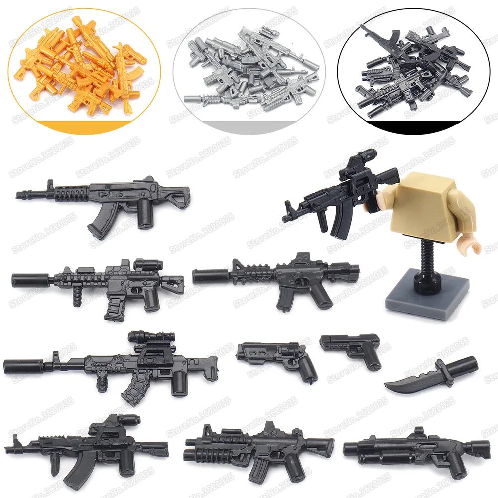 

Army Figures Weapons Set Moc World War 2 Assemble Military Battlefield Soldier Tactics Rifle Model Give Boy Gift Educational Toy