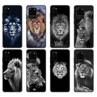 black tpu case for samsung galaxy s20 s20 pluss20 ultras20 s20fe back cover big lion animal