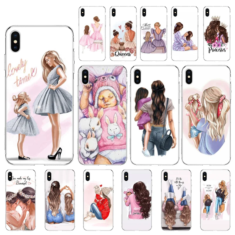 

Baby Mom Girl Queen Phone Case For iphone 13 Pro Max Case For iPhone 11 Pro Max XS MAX XR SE2 8 7 Plus X