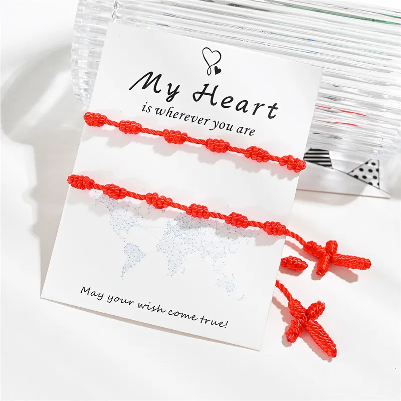 Ручной работы красный браслеты из нержавеющей стали для защиты женщин