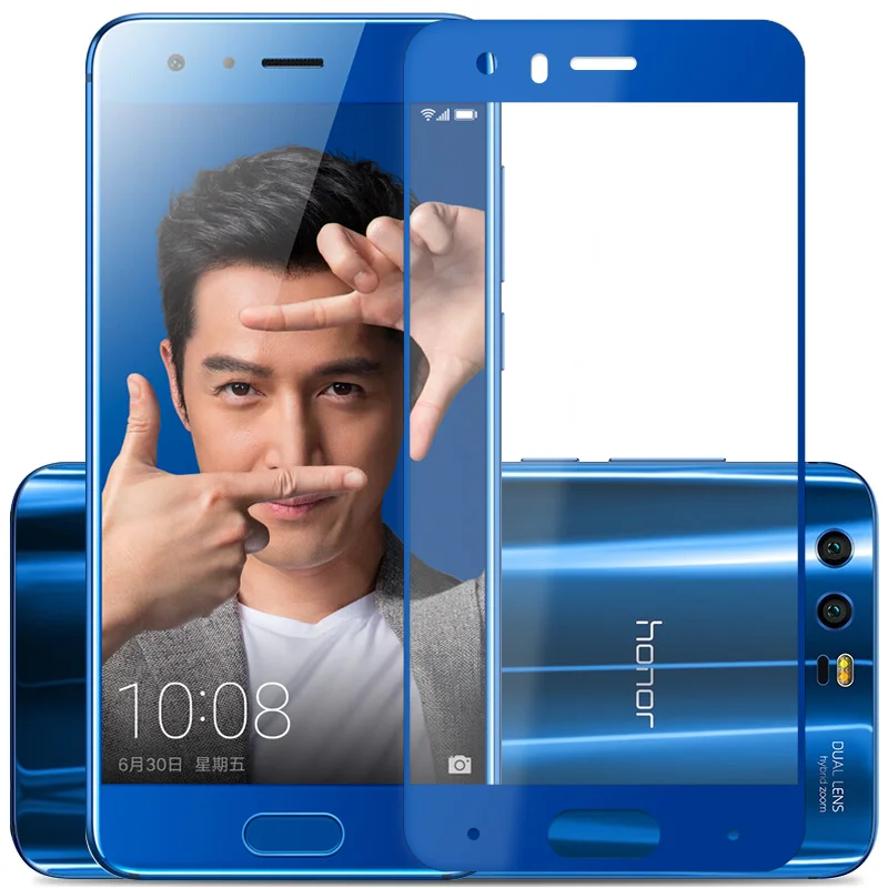Закаленное стекло для huawei honor 9 HD защита экрана полное покрытие 2.5D синяя