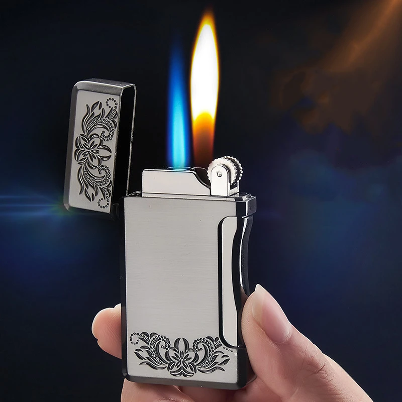 Новая Бутановая газовая зажигалка для сигар с двойным пламенем прямым огнем
