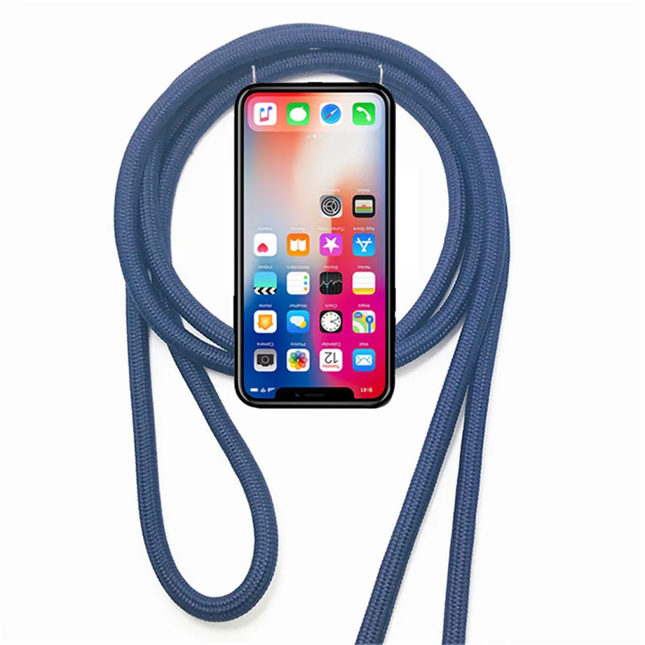 Luxury Cross Shoulder Strap Rope Soft TPU Case for Motorola Moto G2 G3 G4 G5 G5S G6 Plus G7 Power Play Necklace Cover