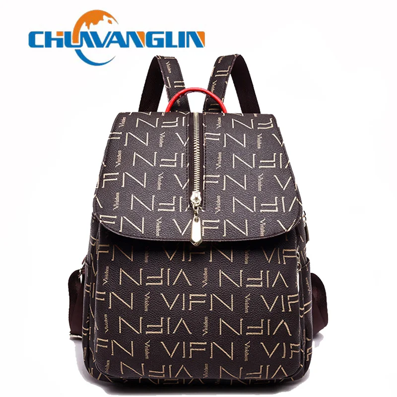 Женский рюкзак для ноутбука Chuwanglin школьный ранец из искусственной кожи с
