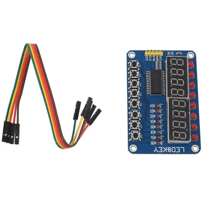 1 шт. синий TM1638 Кнопка светодиодный дисплей модуль 8 бит цифровой кнопка для Arduino /