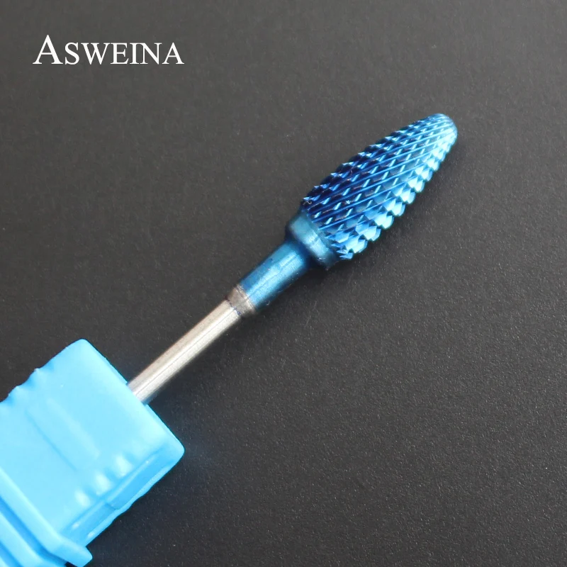 Asweina 1 шт. синий нано покрытие сверло резак для ногтей фрезерные карбидные