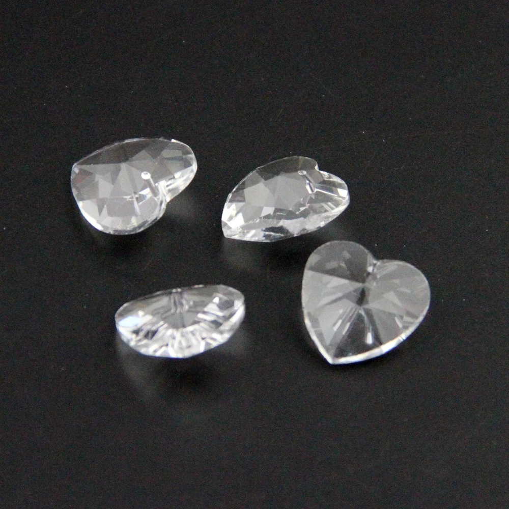 

50pcs/lot 14mm K9 Crystal Heart Beads Transparent Beads For For Jewelry Making DIY Accessories